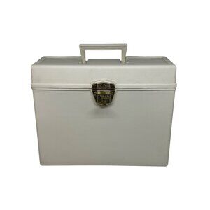 VTG Ballonoff Porta File Cream Plastic Storage Filing Box Locking Document Case
